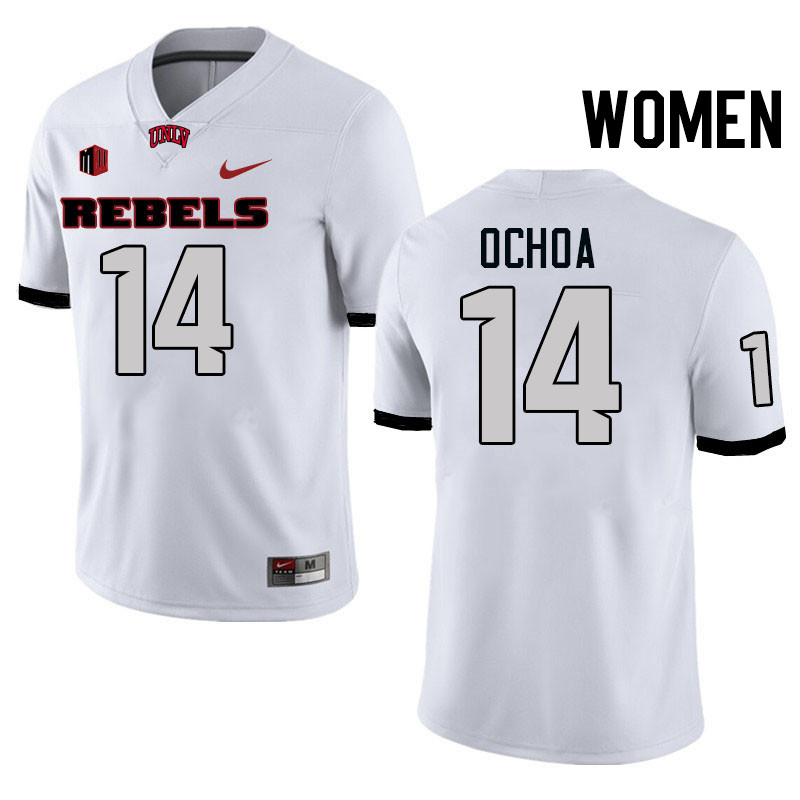 Women #14 Gael Ochoa UNLV Rebels College Football Jerseys Stitched-White